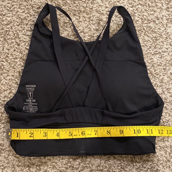 1st Phorm Black Sports Bra Top - XS - Picture 2 of 4